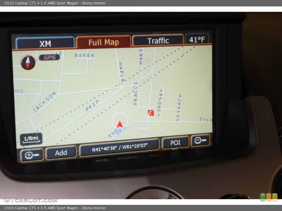 Ebony Interior Navigation for the 2010 Cadillac CTS 4 3.6 AWD Sport Wagon #63660337