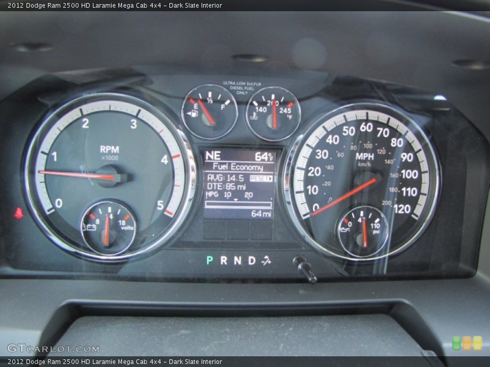 Dark Slate Interior Gauges for the 2012 Dodge Ram 2500 HD Laramie Mega Cab 4x4 #63661737
