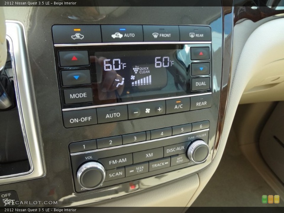 Beige Interior Controls for the 2012 Nissan Quest 3.5 LE #63676166