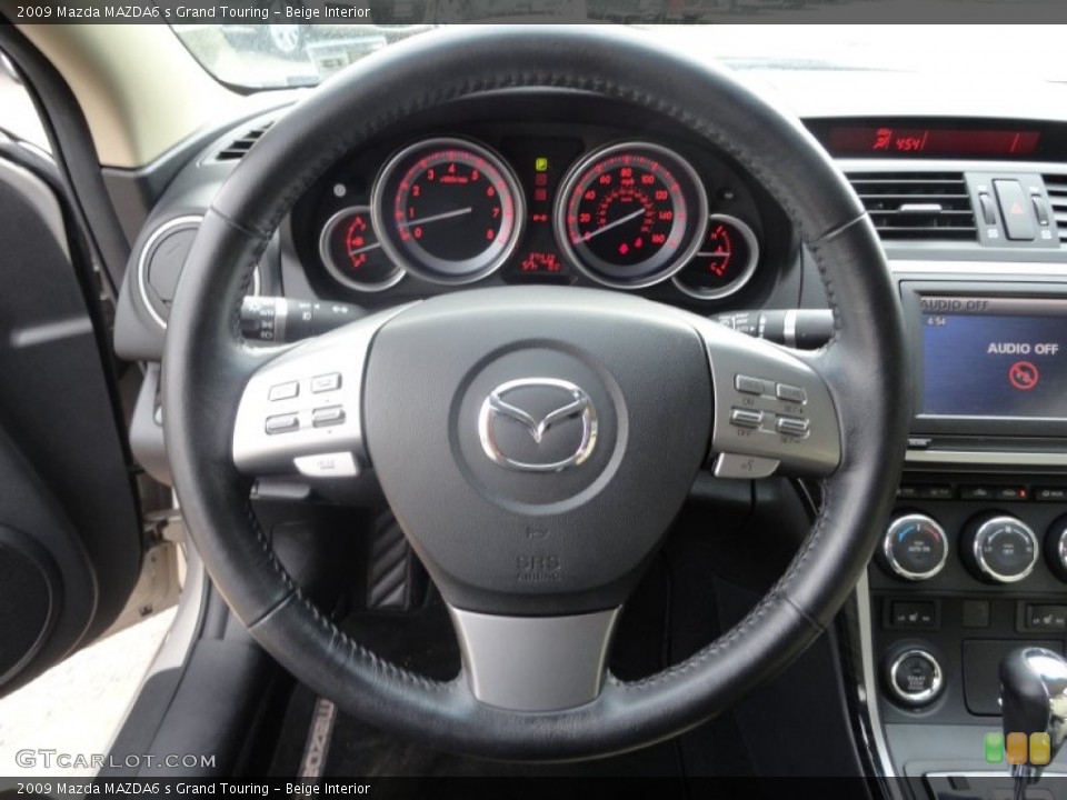 Beige Interior Steering Wheel for the 2009 Mazda MAZDA6 s Grand Touring #63678677