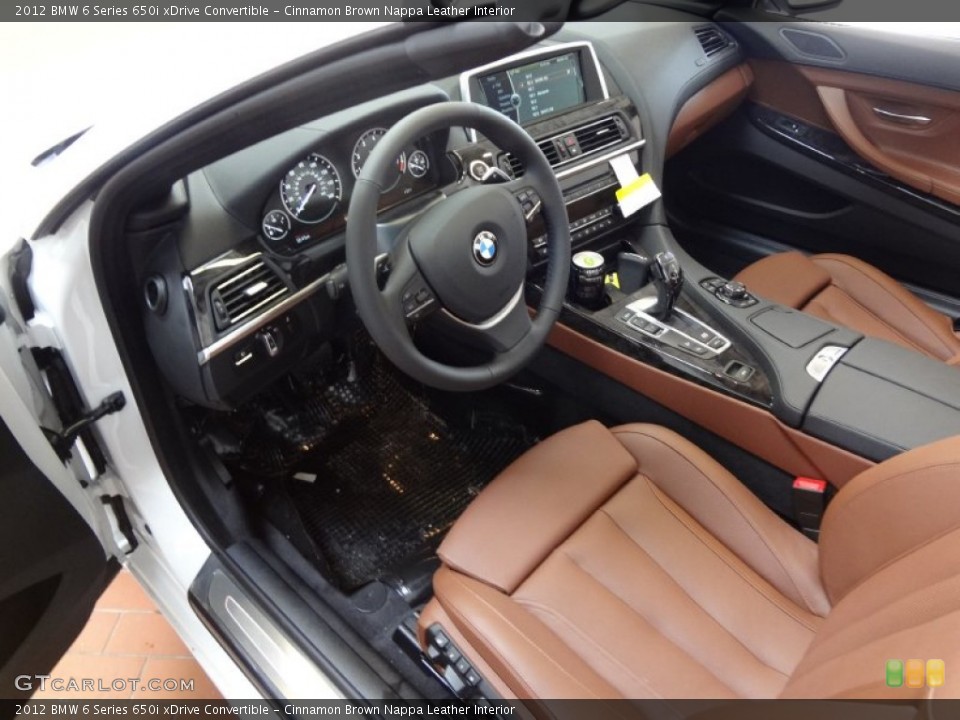 Cinnamon Brown Nappa Leather Interior Prime Interior for the 2012 BMW 6 Series 650i xDrive Convertible #63682947
