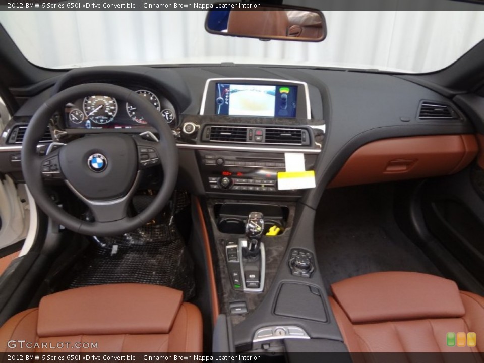 Cinnamon Brown Nappa Leather Interior Dashboard for the 2012 BMW 6 Series 650i xDrive Convertible #63682956