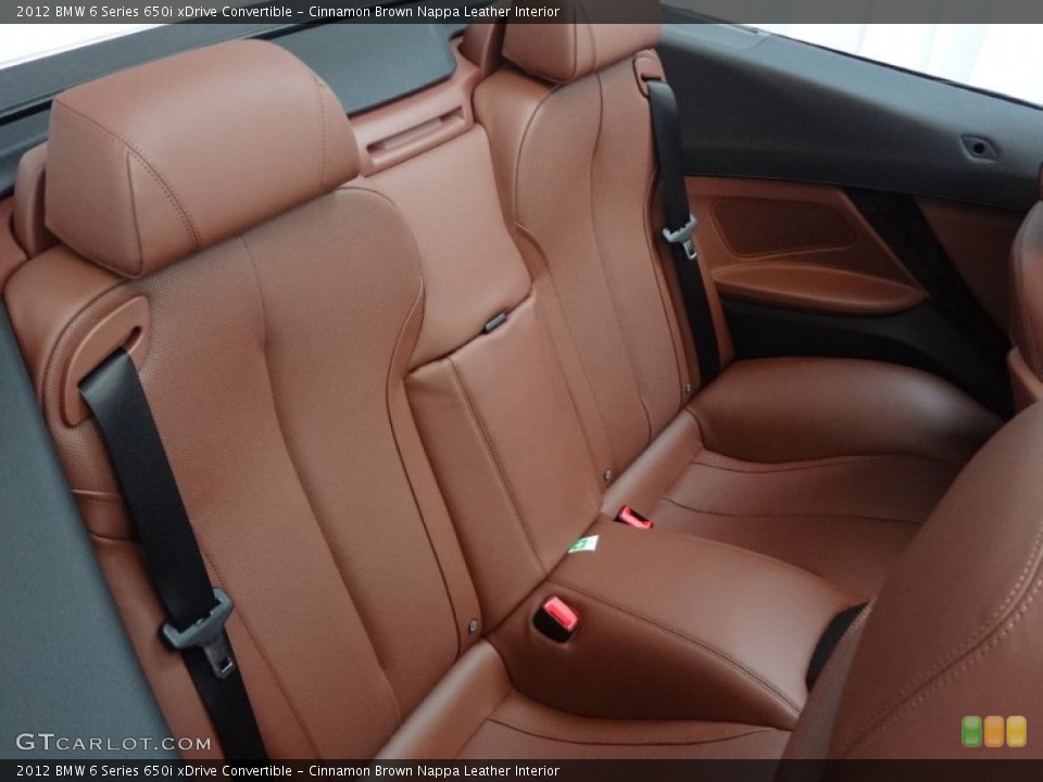 Cinnamon Brown Nappa Leather Interior Rear Seat for the 2012 BMW 6 Series 650i xDrive Convertible #63682974