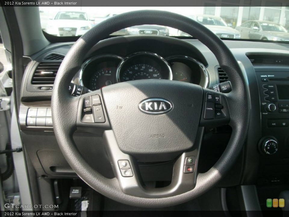 Black Interior Steering Wheel for the 2012 Kia Sorento LX AWD #63691921