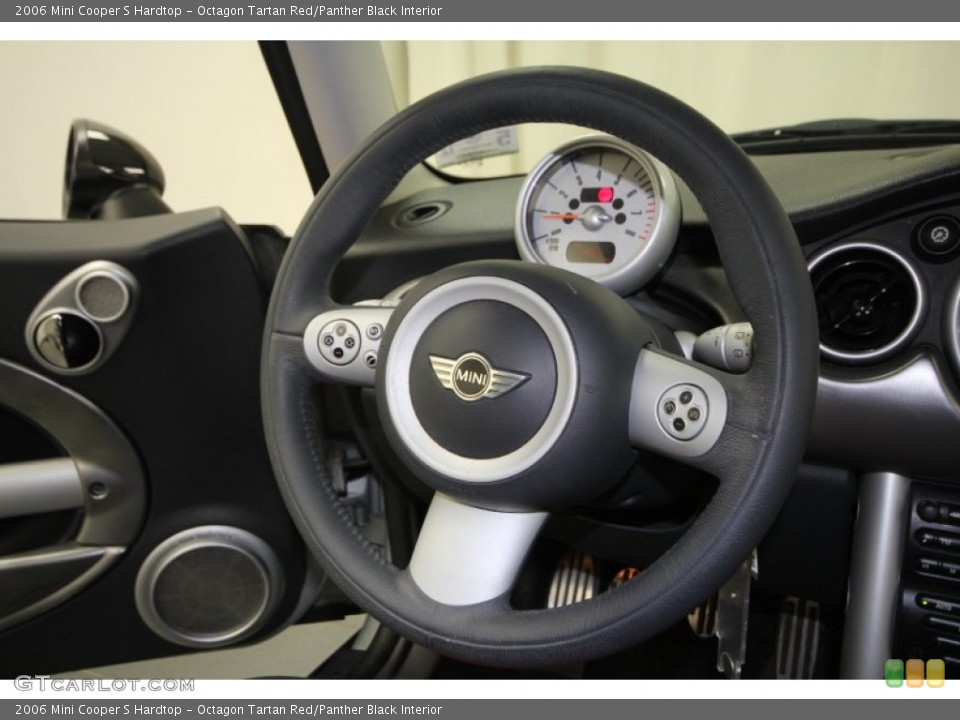 Octagon Tartan Red/Panther Black Interior Steering Wheel for the 2006 Mini Cooper S Hardtop #63698752