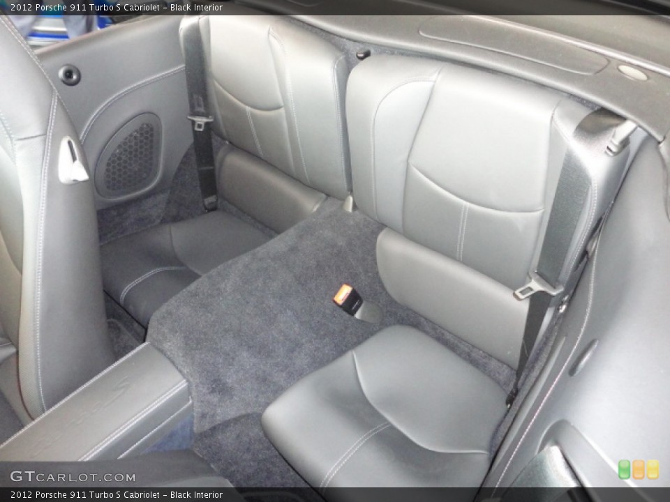 Black Interior Rear Seat for the 2012 Porsche 911 Turbo S Cabriolet #63709103