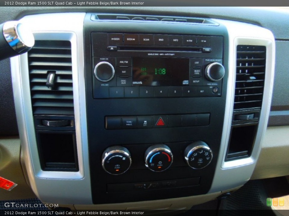 Light Pebble Beige/Bark Brown Interior Controls for the 2012 Dodge Ram 1500 SLT Quad Cab #63709826