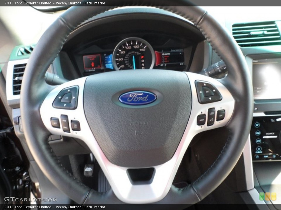 Pecan/Charcoal Black Interior Steering Wheel for the 2013 Ford Explorer Limited #63714046