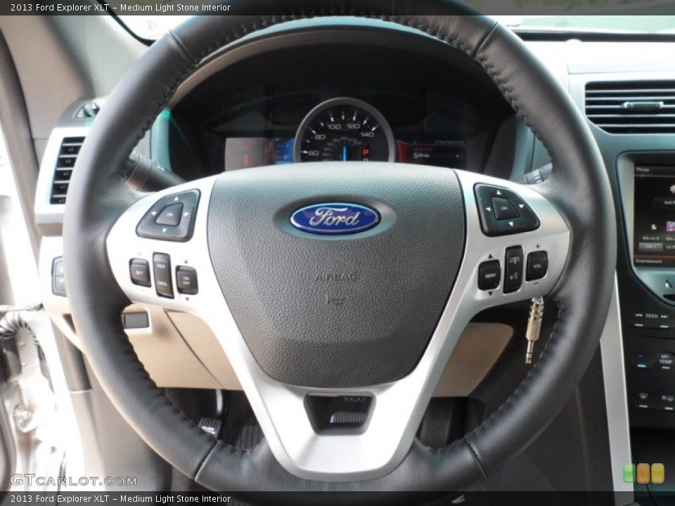 Medium Light Stone Interior Steering Wheel for the 2013 Ford Explorer XLT #63714343