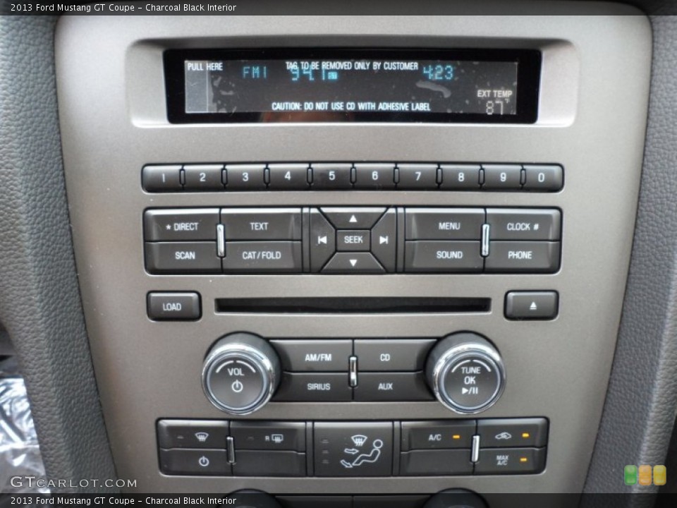 Charcoal Black Interior Controls for the 2013 Ford Mustang GT Coupe #63714553