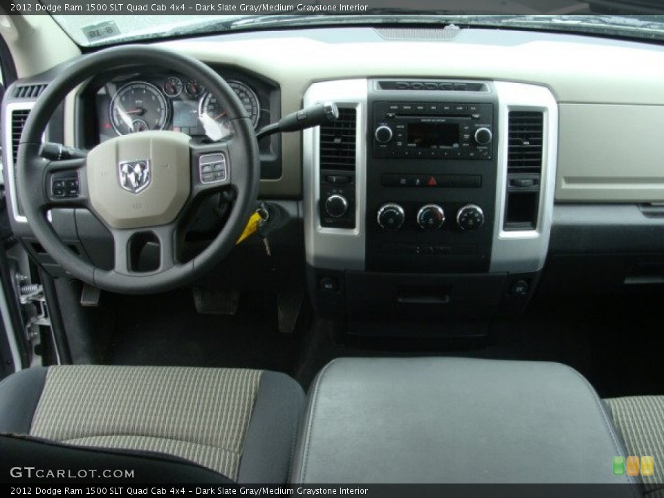 Dark Slate Gray/Medium Graystone Interior Dashboard for the 2012 Dodge Ram 1500 SLT Quad Cab 4x4 #63731083