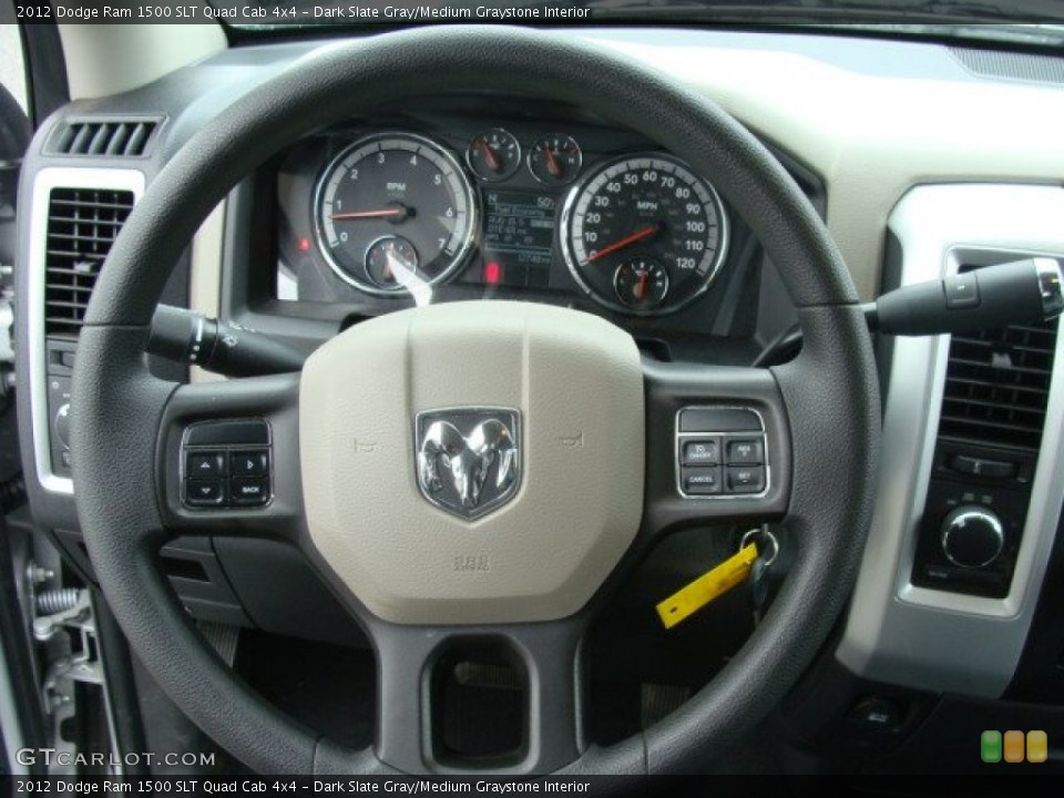 Dark Slate Gray/Medium Graystone Interior Steering Wheel for the 2012 Dodge Ram 1500 SLT Quad Cab 4x4 #63731093