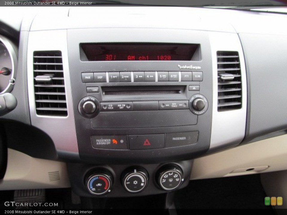 Beige Interior Controls for the 2008 Mitsubishi Outlander SE 4WD #63734532