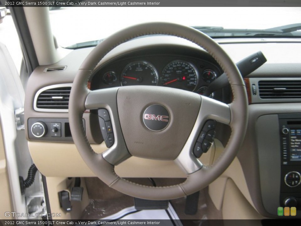 Very Dark Cashmere/Light Cashmere Interior Steering Wheel for the 2012 GMC Sierra 1500 SLT Crew Cab #63749356