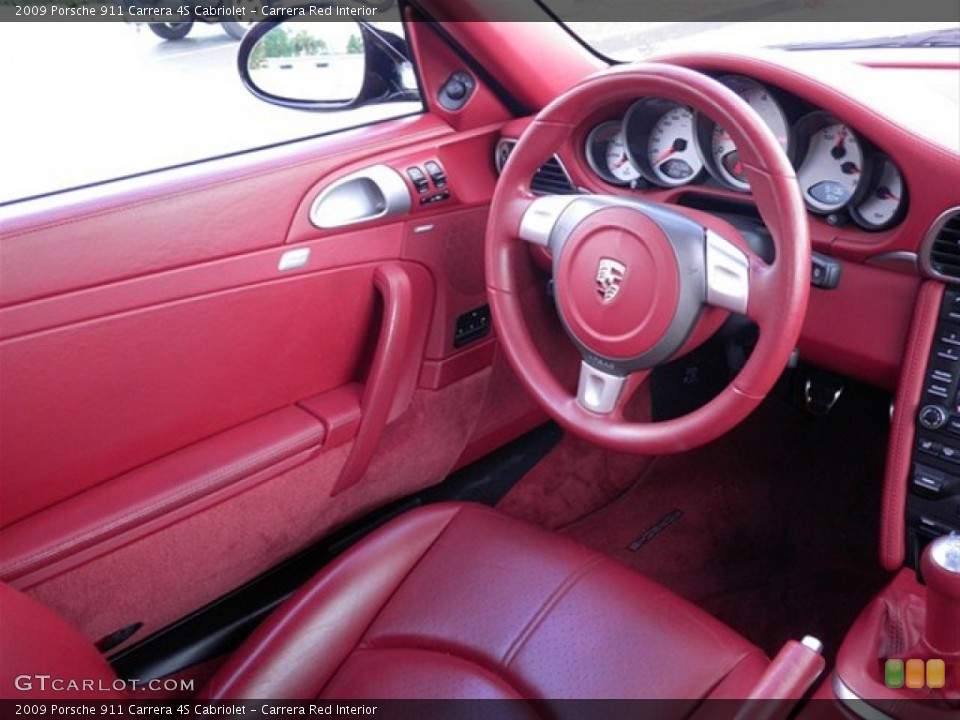 Carrera Red Interior Steering Wheel for the 2009 Porsche 911 Carrera 4S Cabriolet #63750501