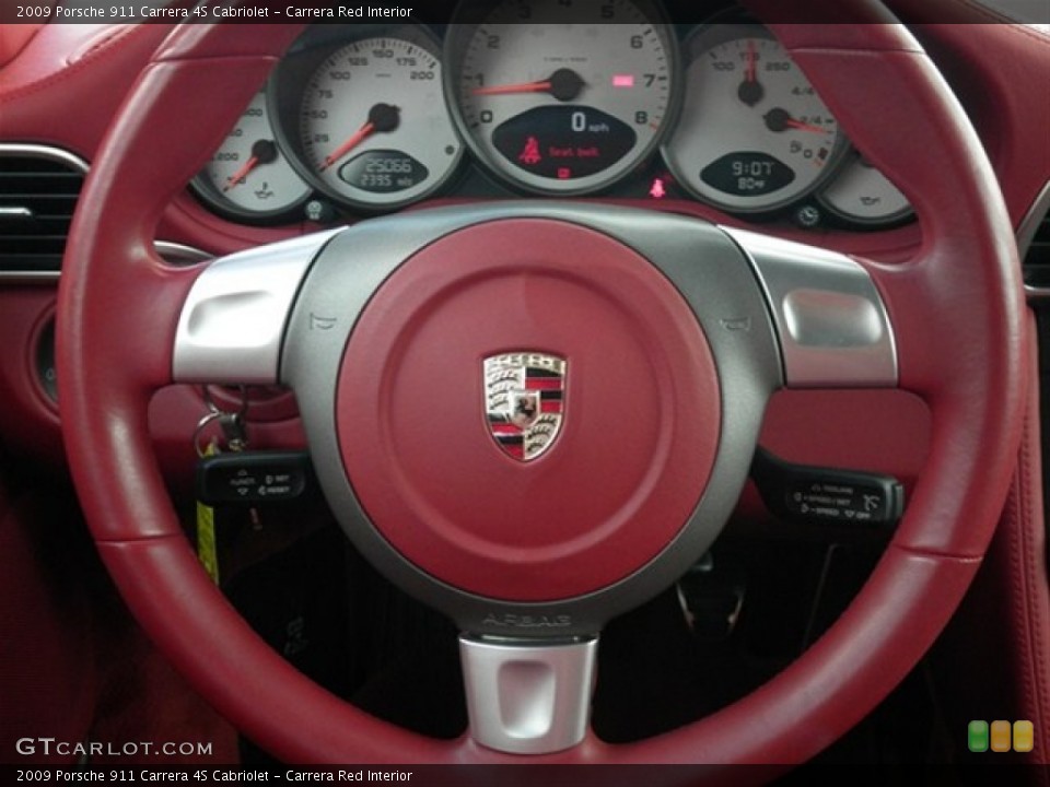 Carrera Red Interior Steering Wheel for the 2009 Porsche 911 Carrera 4S Cabriolet #63750528