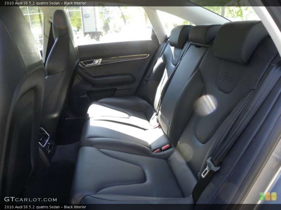 Black Interior Rear Seat for the 2010 Audi S6 5.2 quattro Sedan #63753552