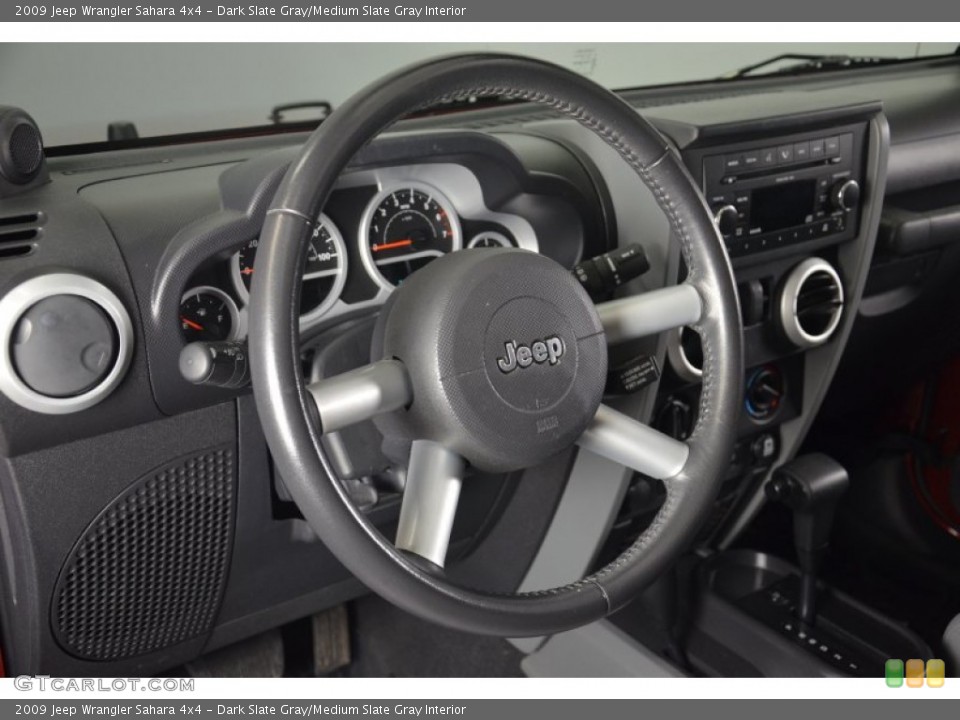 Dark Slate Gray/Medium Slate Gray Interior Steering Wheel for the 2009 Jeep Wrangler Sahara 4x4 #63809148