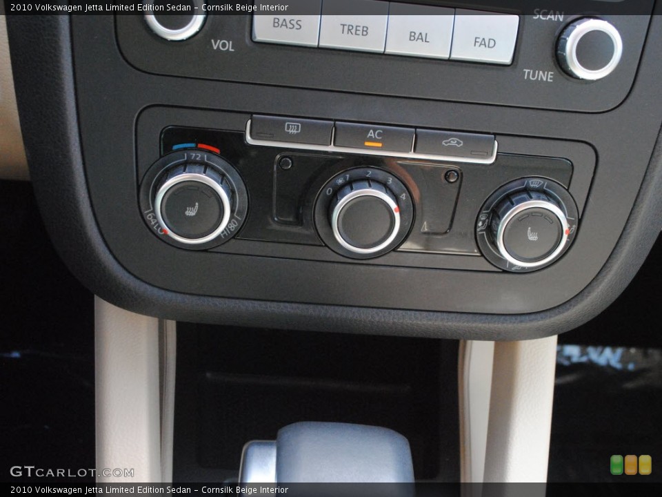 Cornsilk Beige Interior Controls for the 2010 Volkswagen Jetta Limited Edition Sedan #63832905