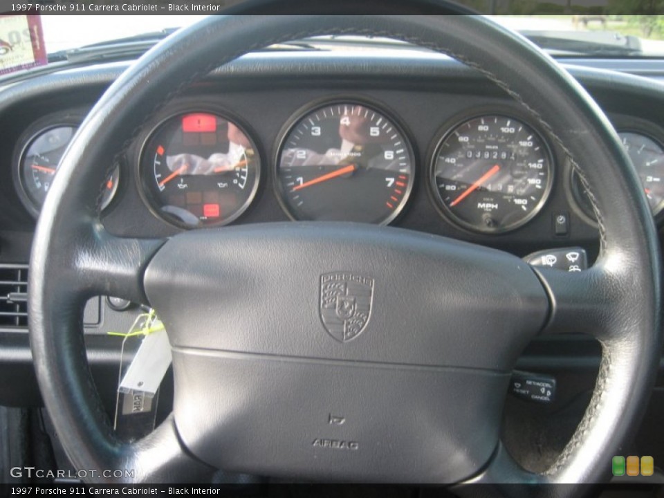 Black Interior Steering Wheel for the 1997 Porsche 911 Carrera Cabriolet #63841996