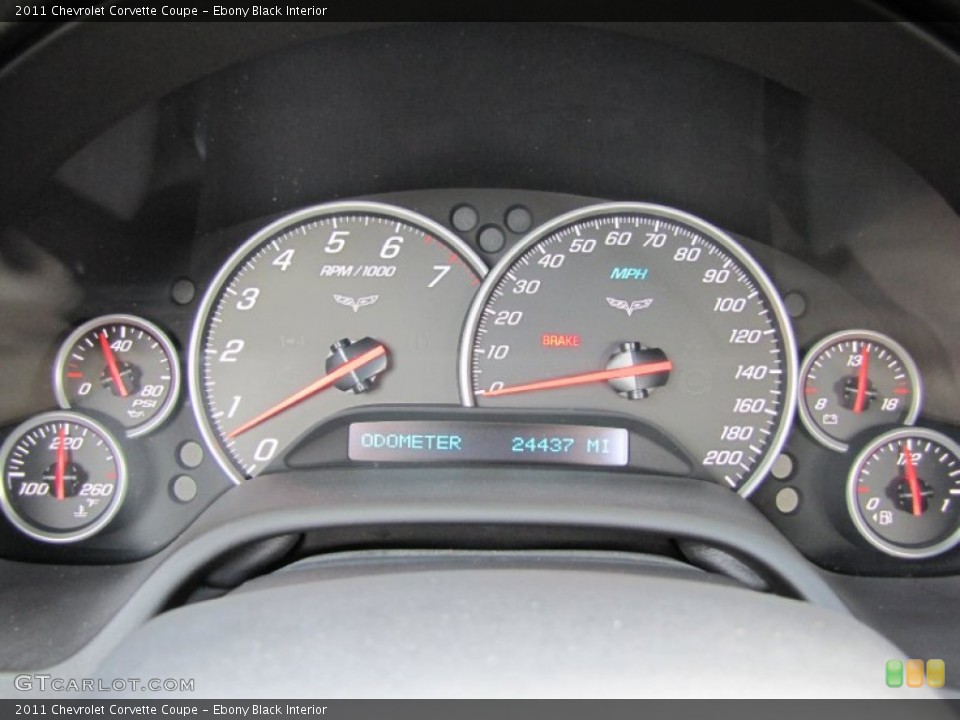 Ebony Black Interior Gauges for the 2011 Chevrolet Corvette Coupe #63844086