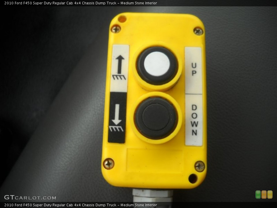 Medium Stone Interior Controls for the 2010 Ford F450 Super Duty Regular Cab 4x4 Chassis Dump Truck #63847020