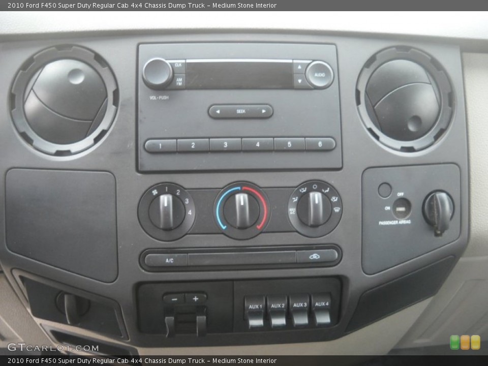 Medium Stone Interior Controls for the 2010 Ford F450 Super Duty Regular Cab 4x4 Chassis Dump Truck #63847023