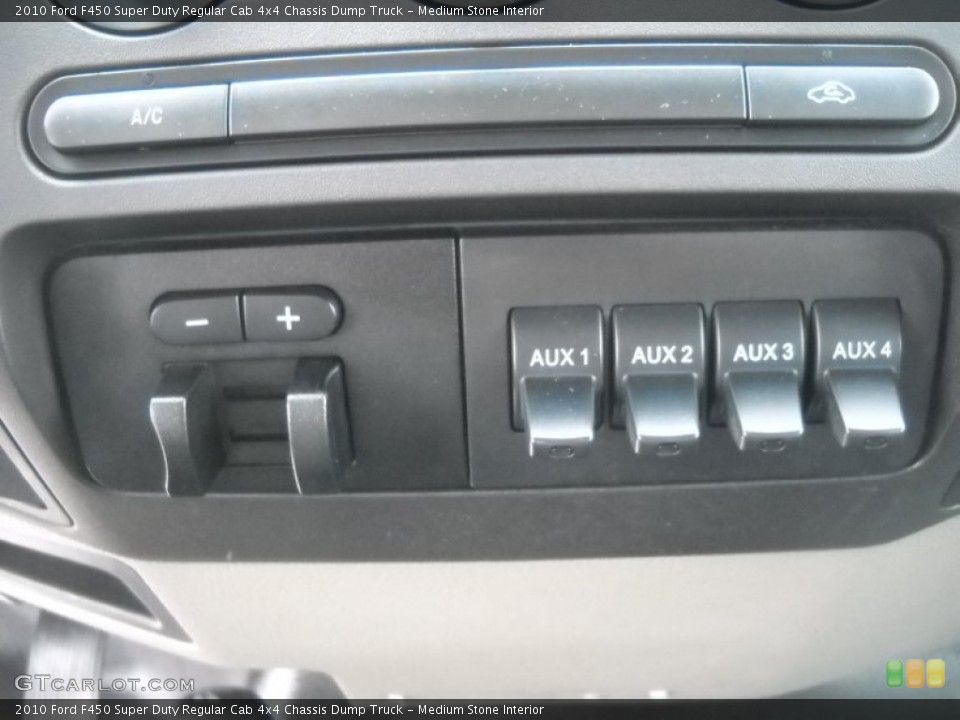 Medium Stone Interior Controls for the 2010 Ford F450 Super Duty Regular Cab 4x4 Chassis Dump Truck #63847026