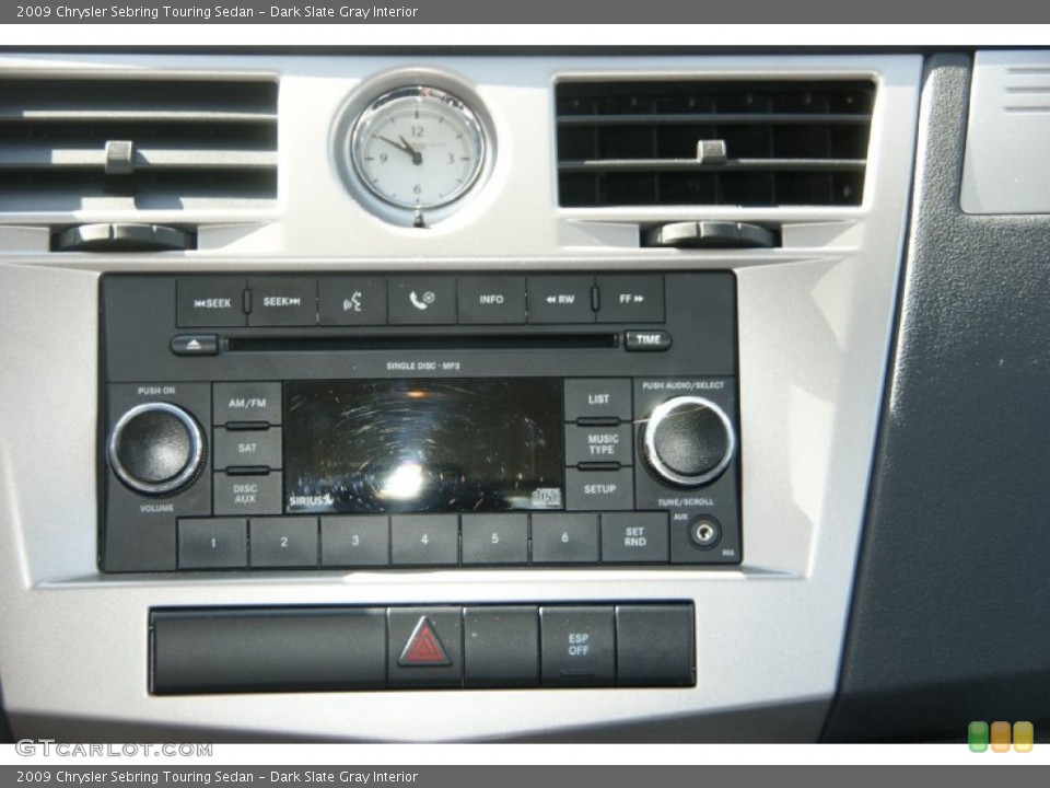 Dark Slate Gray Interior Controls for the 2009 Chrysler Sebring Touring Sedan #63848738