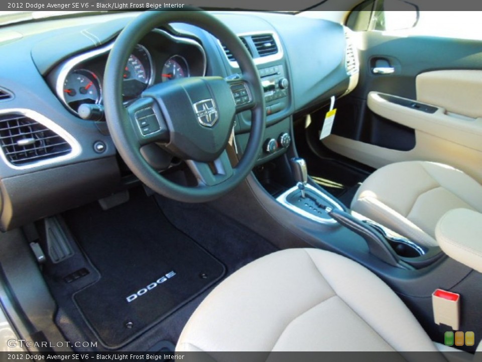 Black/Light Frost Beige Interior Prime Interior for the 2012 Dodge Avenger SE V6 #63854782