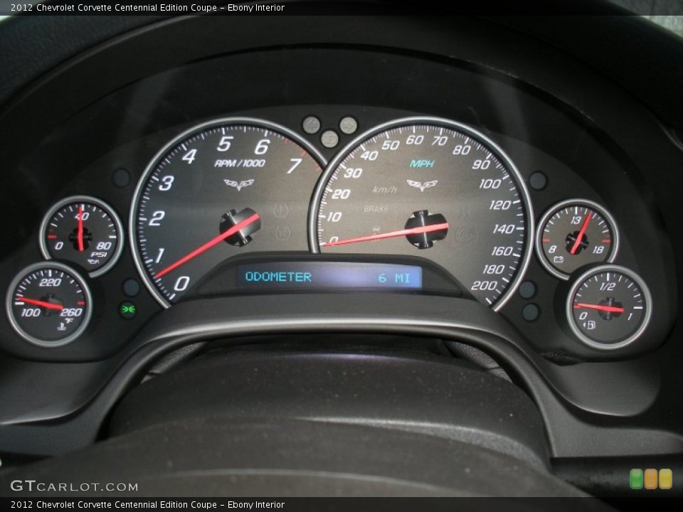 Ebony Interior Gauges for the 2012 Chevrolet Corvette Centennial Edition Coupe #63861037