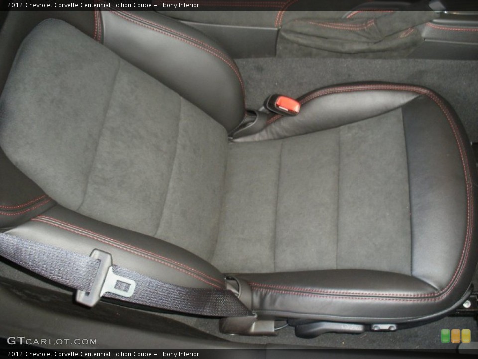 Ebony Interior Front Seat for the 2012 Chevrolet Corvette Centennial Edition Coupe #63861135