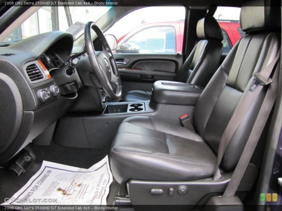 Ebony Interior Photo for the 2008 GMC Sierra 2500HD SLT Extended Cab 4x4 #63876746