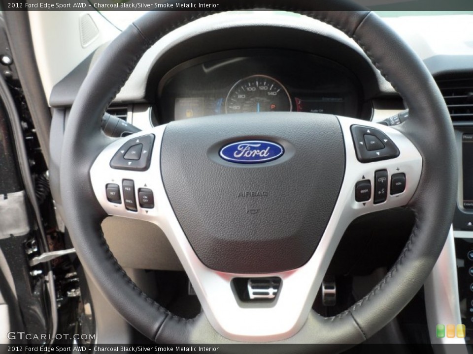 Charcoal Black/Silver Smoke Metallic Interior Steering Wheel for the 2012 Ford Edge Sport AWD #63906503