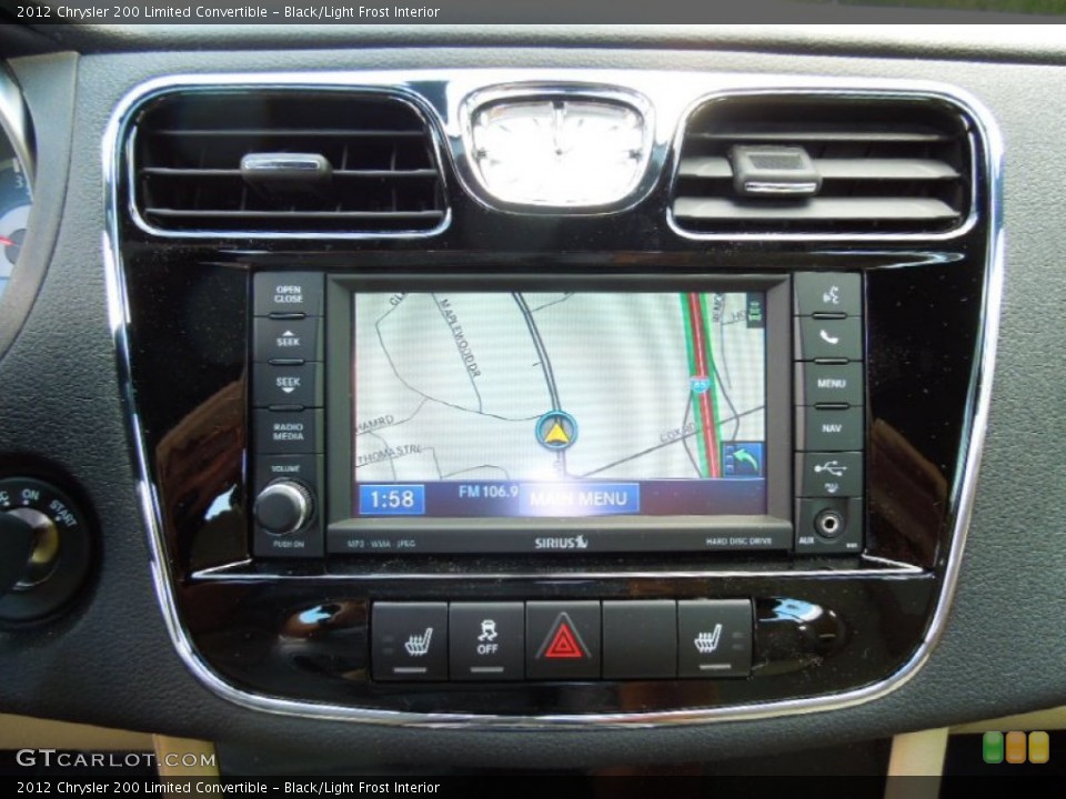Black/Light Frost Interior Navigation for the 2012 Chrysler 200 Limited Convertible #63912206