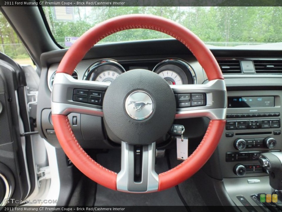 Brick Red/Cashmere Interior Steering Wheel for the 2011 Ford Mustang GT Premium Coupe #63917803