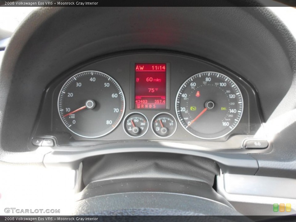 Moonrock Gray Interior Gauges for the 2008 Volkswagen Eos VR6 #63935713
