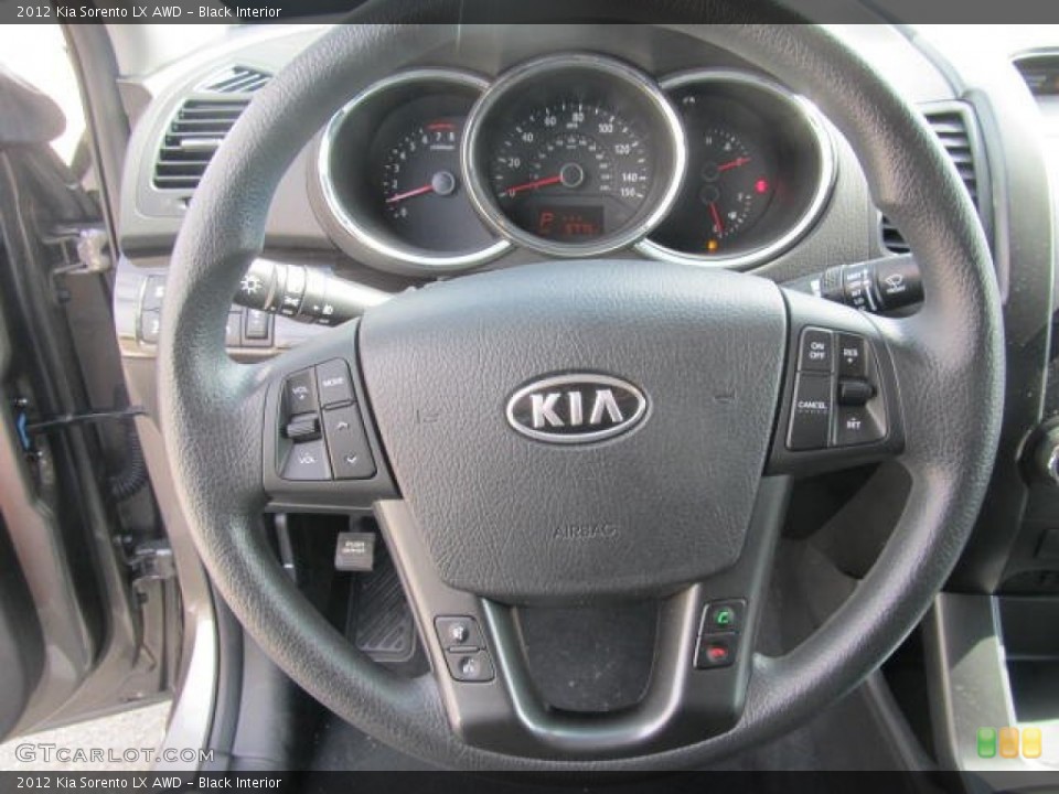 Black Interior Steering Wheel for the 2012 Kia Sorento LX AWD #63958404