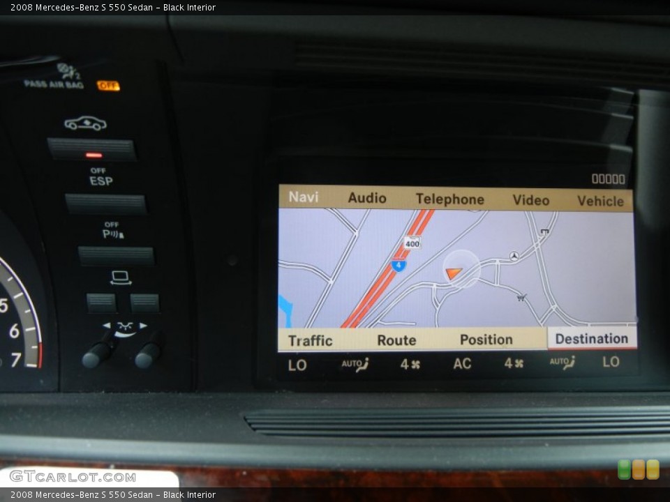 Black Interior Navigation for the 2008 Mercedes-Benz S 550 Sedan #64004976
