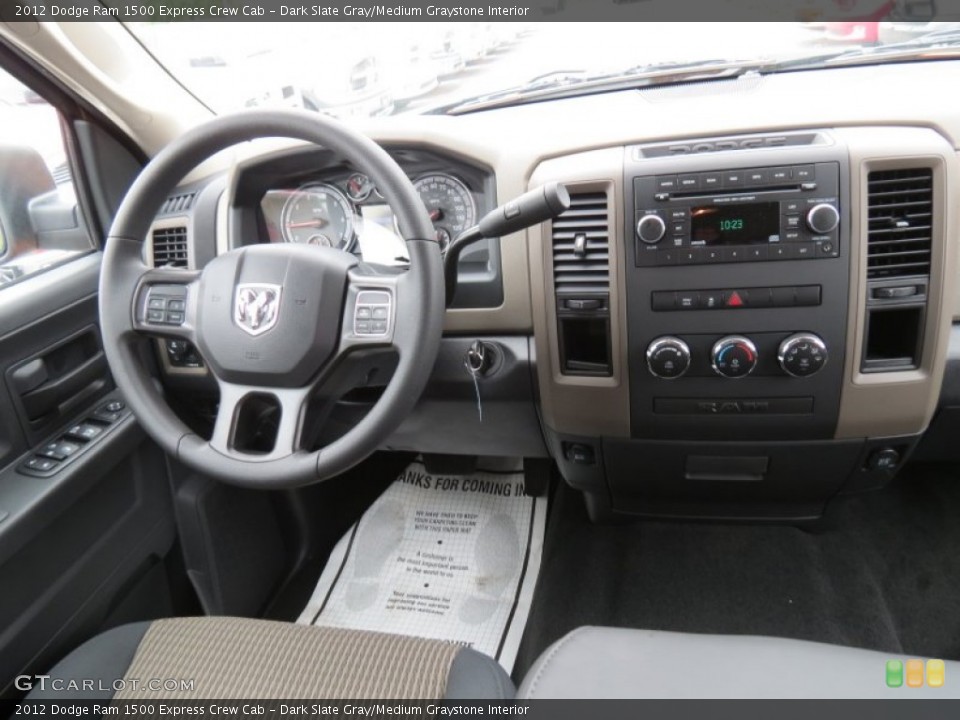 Dark Slate Gray/Medium Graystone Interior Dashboard for the 2012 Dodge Ram 1500 Express Crew Cab #64044783