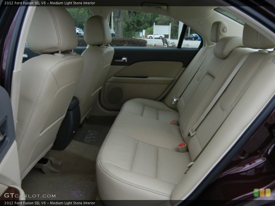 Medium Light Stone Interior Rear Seat for the 2012 Ford Fusion SEL V6 #64053724