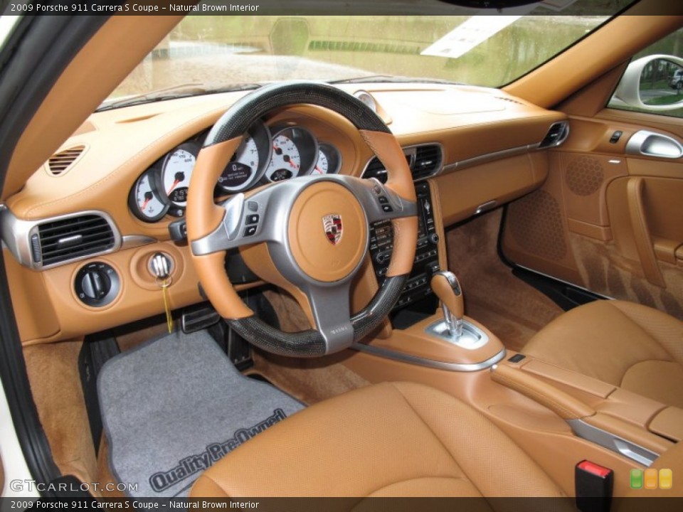 Natural Brown Interior Prime Interior for the 2009 Porsche 911 Carrera S Coupe #64061452