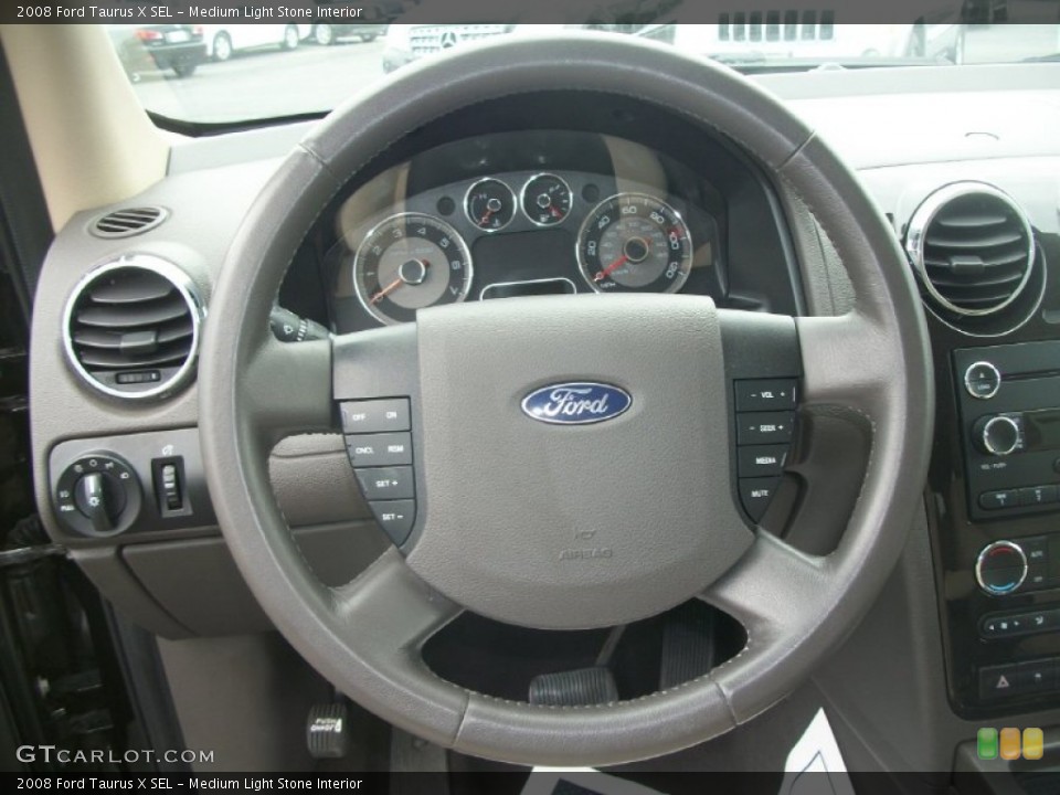 Medium Light Stone Interior Steering Wheel for the 2008 Ford Taurus X SEL #64062110