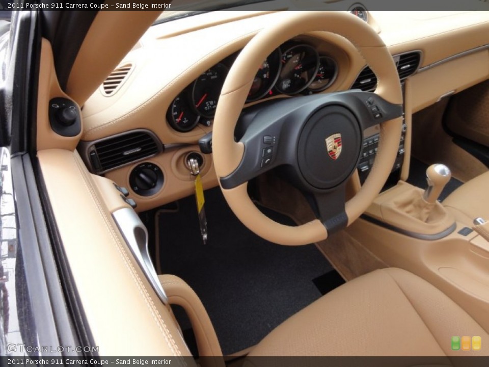 Sand Beige Interior Steering Wheel for the 2011 Porsche 911 Carrera Coupe #64075530
