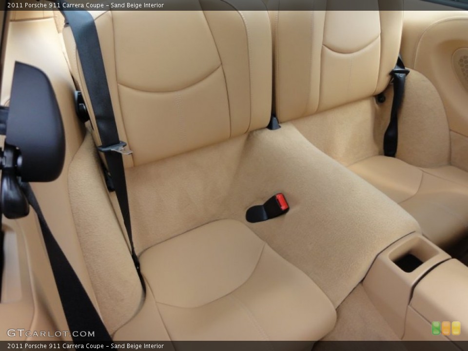 Sand Beige Interior Rear Seat for the 2011 Porsche 911 Carrera Coupe #64075627