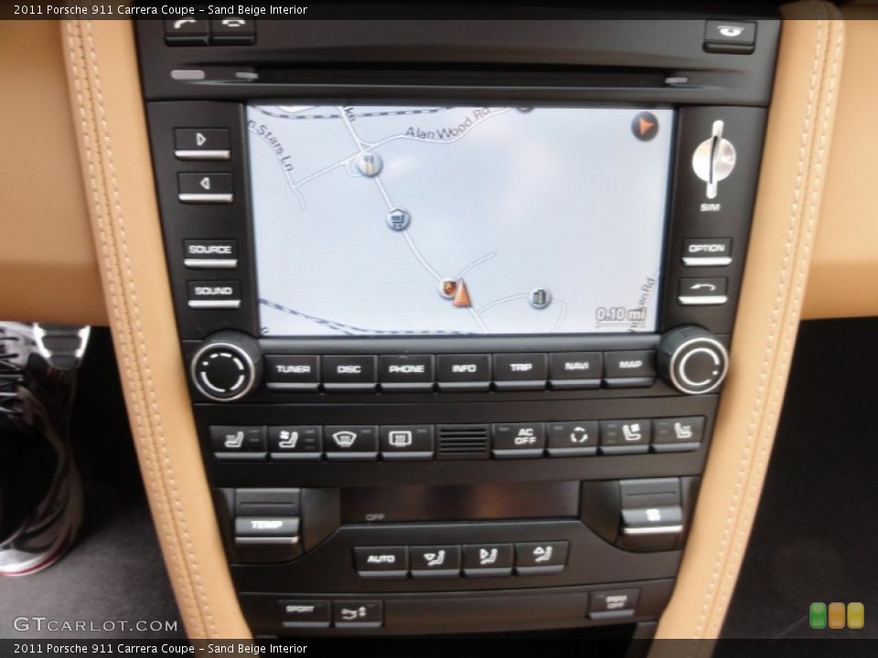 Sand Beige Interior Navigation for the 2011 Porsche 911 Carrera Coupe #64075700