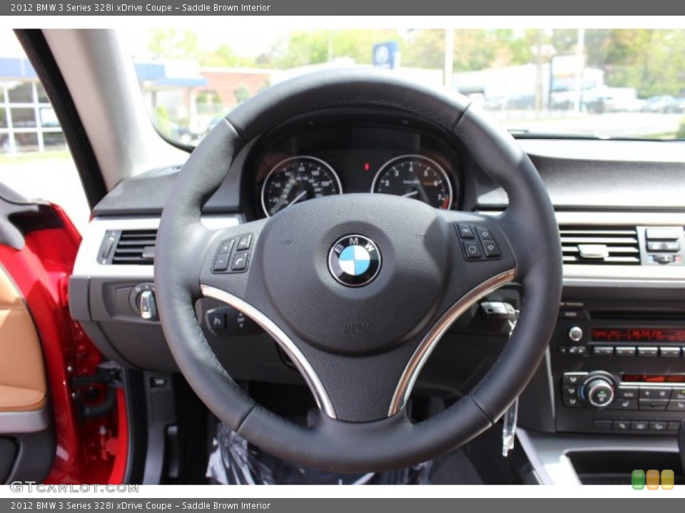 Saddle Brown Interior Steering Wheel for the 2012 BMW 3 Series 328i xDrive Coupe #64110488