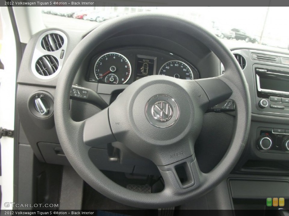 Black Interior Steering Wheel for the 2012 Volkswagen Tiguan S 4Motion #64115892