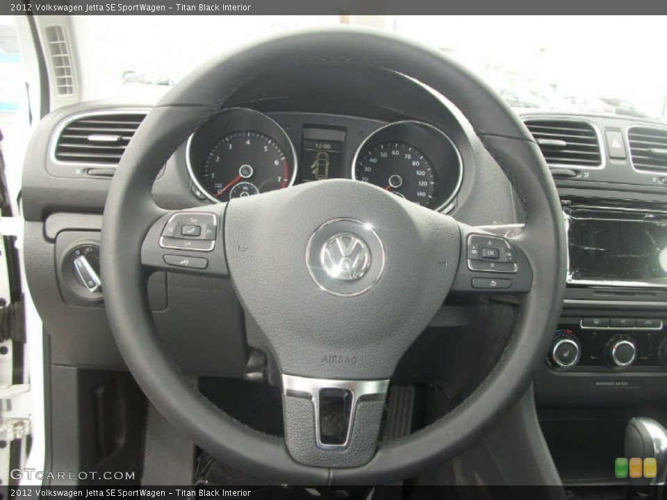 Titan Black Interior Steering Wheel for the 2012 Volkswagen Jetta SE SportWagen #64116699