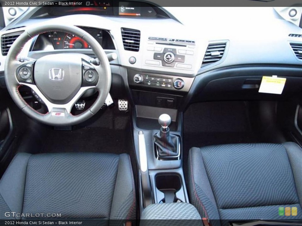Black Interior Dashboard for the 2012 Honda Civic Si Sedan #64133185